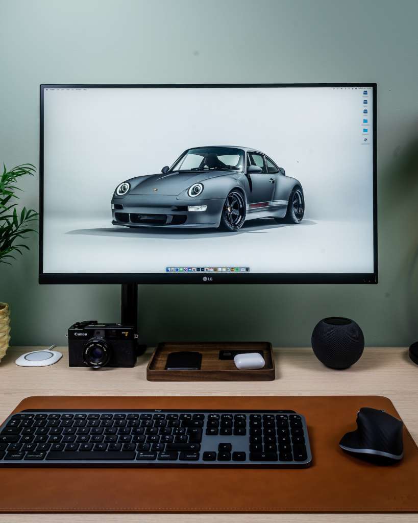 a porsche car on a nice monitor